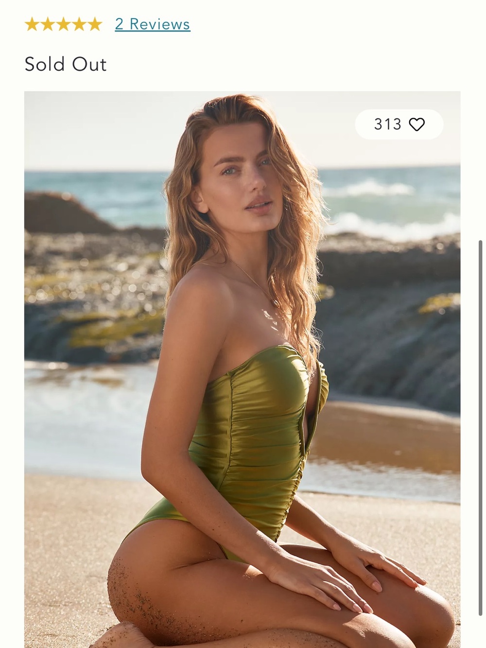 DEVON WINDSOR Olive Green Strapless One-Piece Swimsuit